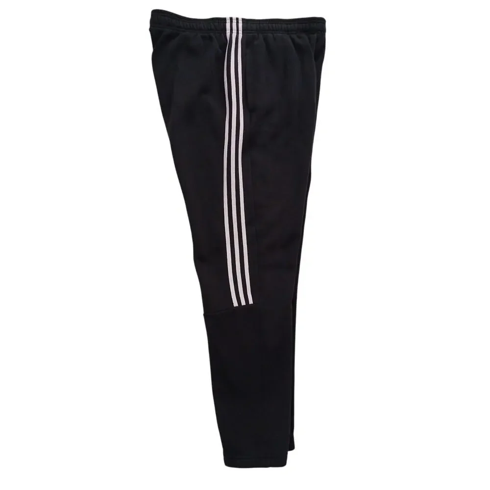 Adidas Essentials Linear Tapered Pants Joggers Mens XL Black White Stripes Logo